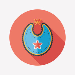 baby bib flat icon with long shadow,EPS 10