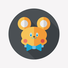 teddy bear flat icon with long shadow