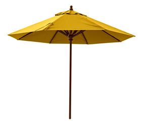 Yellow beach umbrella - obrazy, fototapety, plakaty