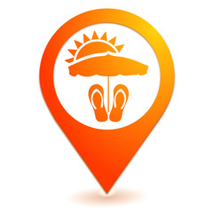 vacances sur symbole localisation orange