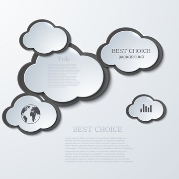 vector modern clouds infographic background