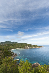 Fototapeta na wymiar Beautiful tropical island with nice bungalow. Koh Tao island