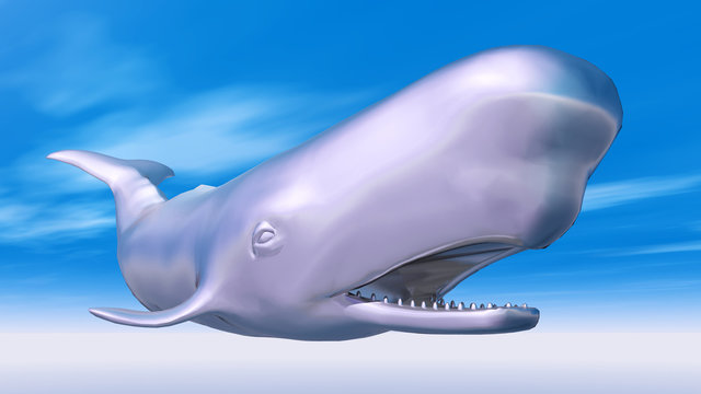 Whale against a blue sky