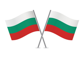 Bulgarian flags. Vector illustration.