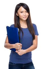 Asian female with clipboard