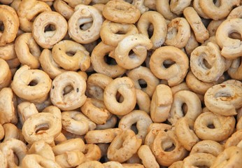 tasty tarallini bread sticks and sold at market