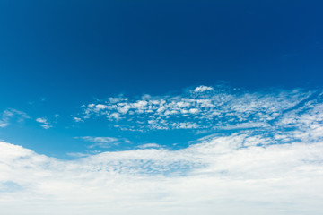 Naklejka na ściany i meble Blue Sky With White Clouds On Summer Day
