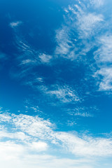 Fototapeta na wymiar Blue Sky With White Clouds On Summer Day