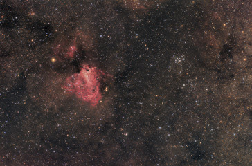 Famous Pleiades nebula in zodiac constellation of the Archer.