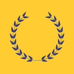 Round laurel foliate. Award concept. Flat design style.