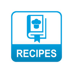 Etiqueta tipo app azul RECIPES