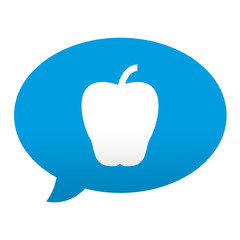 Etiqueta tipo app azul comentario simbolo manzana