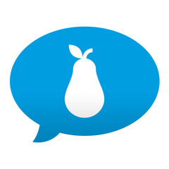 Etiqueta tipo app azul comentario simbolo pera