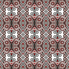 geometry vintage floral seamless pattern