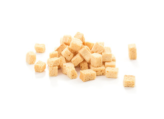 cube croutons on a white background