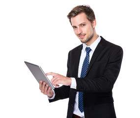Businessman use tablet