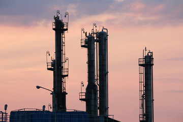 petrochemical plant industry zone twilight