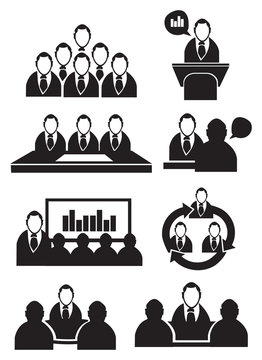 Business Meeting Vector Icon Set