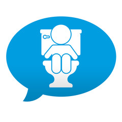 Etiqueta tipo app azul comentario simbolo WC infantil