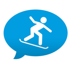 Etiqueta tipo app azul comentario simbolo snowboard