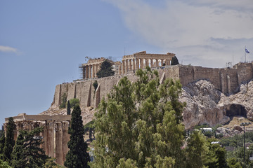 Parthenon on Acropolis and columns of the Olympian Zeus, Greece