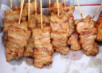 grilled pork on grill