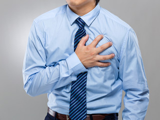 Businessman with heart attack
