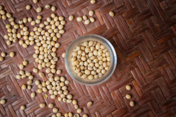 Soy beans in a glass