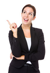 Businesswoman with finger up