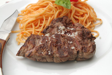 pavé et spaghetti
