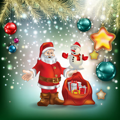 Abstract Christmas greeting with decorations