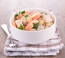 meat,vegetable and cream