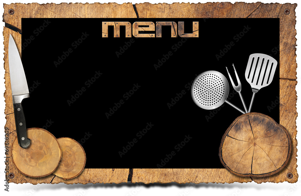 Poster rustic menu background - photo frame