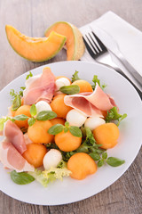 melon with ham and mozzarella