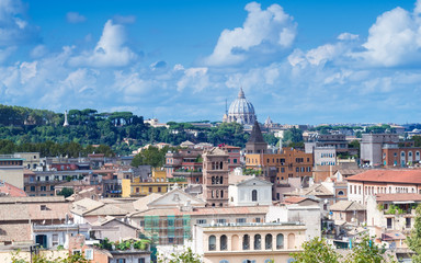 Fototapeta na wymiar Aerial view of San Peter basilica, Rome, Italy