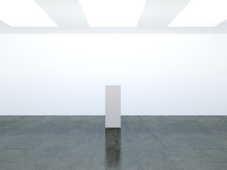3D empty white room