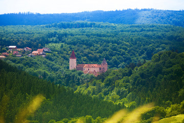 Fototapeta na wymiar Panorama of Krivoklat castle