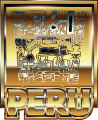 Ancient Peruvian gold ornament illustration