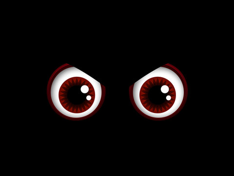 scary halloween red eyes isolated over black
