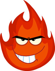 Evil Fire Cartoon Mascot Character