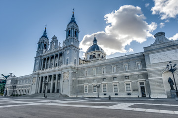 Fototapeta premium Almudena cathedral in Madrid, Spain.