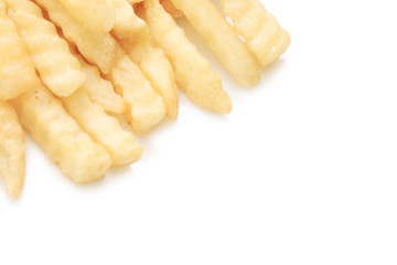 Close up French fries potatoes
