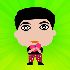 Cute boy with heart