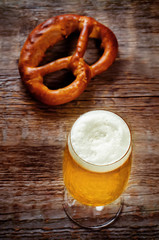beer and pretzel