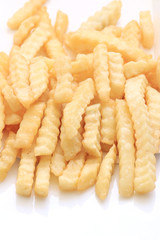 Close up French fries potatoes