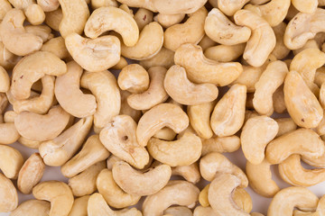 Close up of cashew nuts.