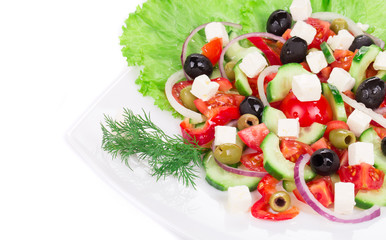 Close up of greek salad.