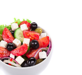 Close up of greek salad.