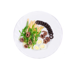 Asparagus salad with anchovies.