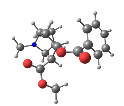 Cocaine Molecule Isolated On White